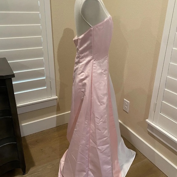 NWT Fiesta Formal Prom Evening Gown Dress Pink Beads Strapless Large - Picture 4 of 10